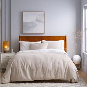 NWOT Quince Organic Luxe Waffle Duvet Cover Set Queen Sand OEKO-TEX® 5⭐'s (Q24)